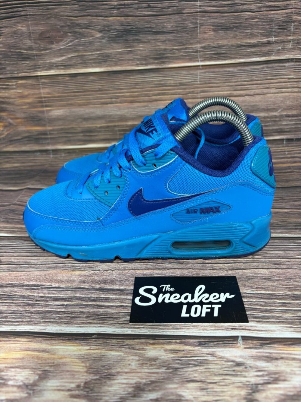 Nike Air Max 90 Photo Blue Deep Royal Women's Lace Up Sneakers Size 7.5 - Picture 3 of 8